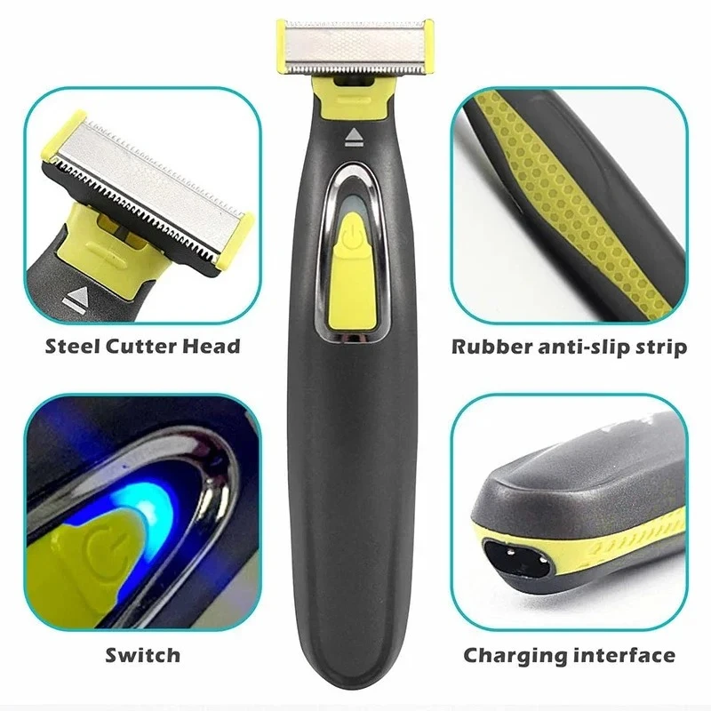 휴대용 USB 충전 전기 면도기 T자형 블레이드 전신  - Men Grooming Armpit Hair 리뷰 및 가격