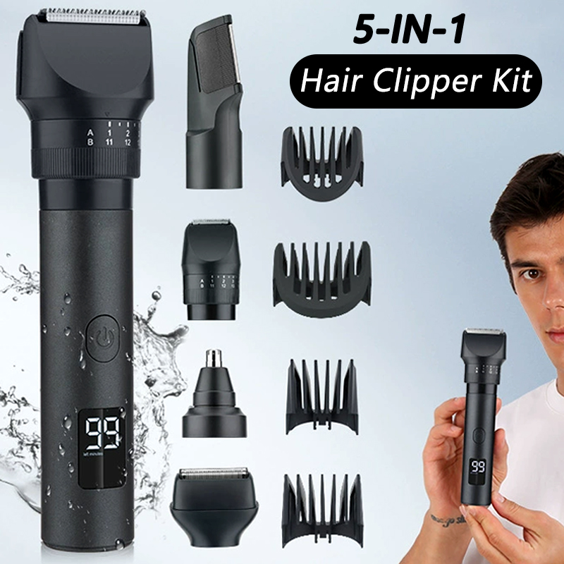 5-in-1 무선 헤어 클리퍼 LED 디스플레이 남성용 - Beard Trimmer Cordless 리뷰 및 가격