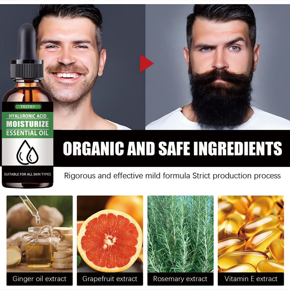 100% 천연 가속 얼굴 털 성장 수염 에센셜 오일 모 - Men'S Grooming Products 리뷰 및 가격