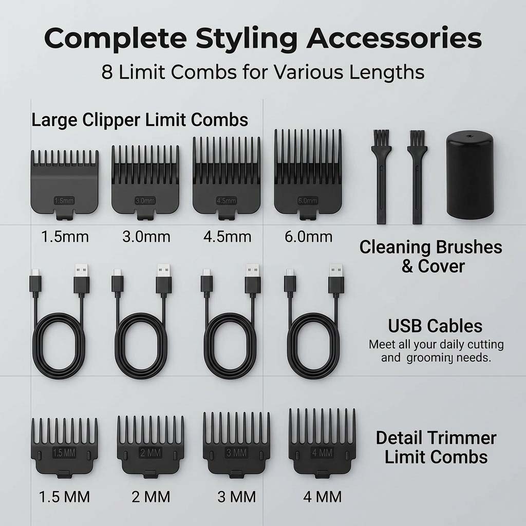 4 in 1 남성용 헤어 클리퍼 세트, 무선 전기 트리 - Beard Trimmer Cordless 리뷰 및 가격