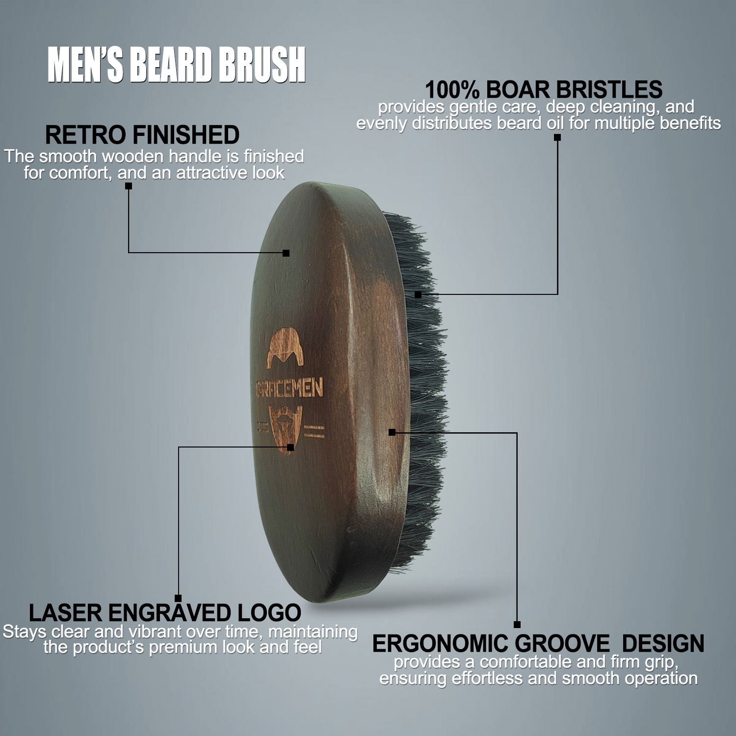 Gracemen 수염 키트 - 복고풍 수염 브러시 및  - Men'S Grooming Bag 리뷰 및 가격